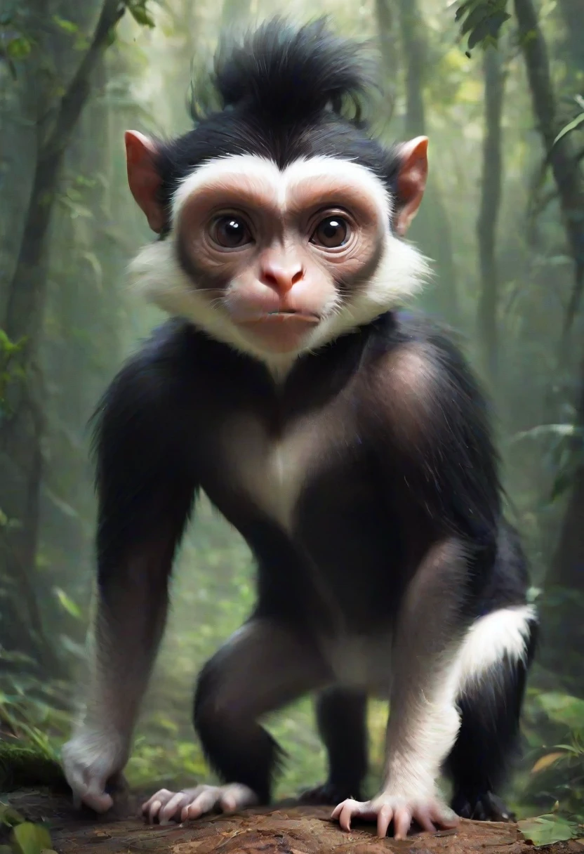 A creature that is a mix between a monkey and a skunk。He's farting right here。