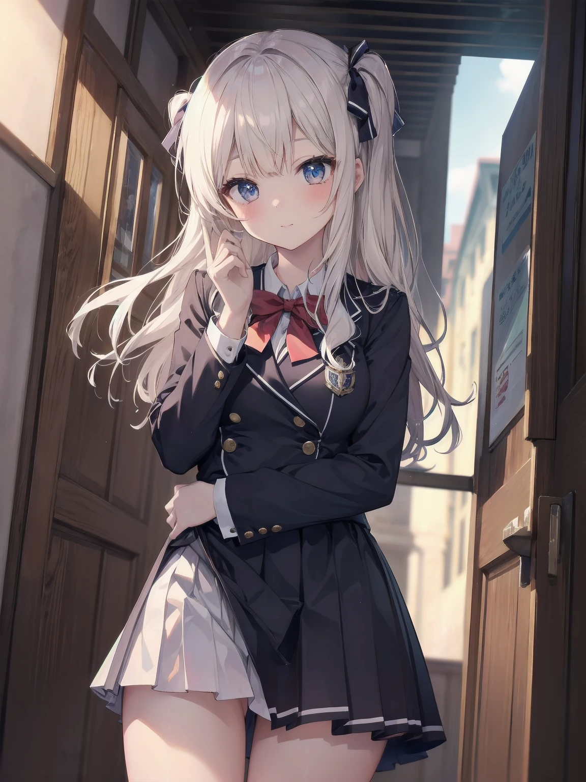 Masterpiece of detail, top quality, 1 girl, 独奏, Enhanced Dynamic Perspective,Cute PosesJk,Brand JK uniform