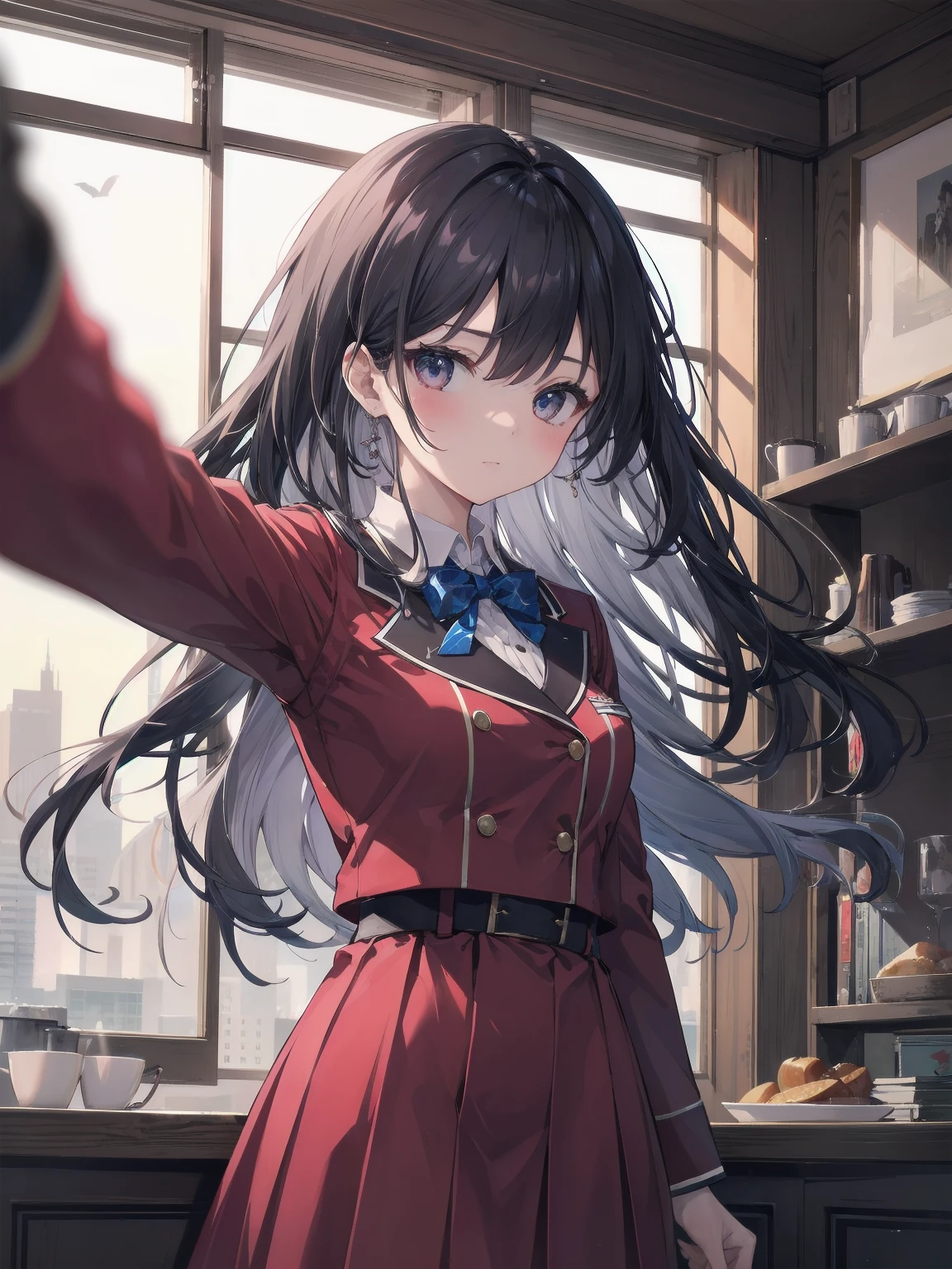 Masterpiece of detail, top quality, 1 girl, 独奏, Enhanced Dynamic Perspective，Cute PosesＪｋ，Brand JK uniform