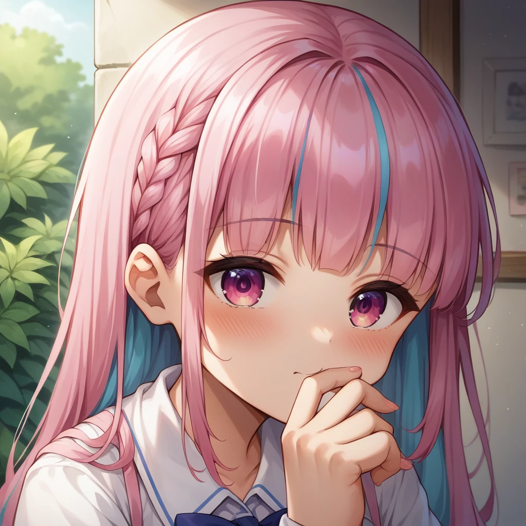 score_9, score_8_wonderful, anime, NSFW Hololive,Minato Akua, Pink hair, smelling one's own armpits, smelly armpits, huge breasts, huge butt, easy-to-give-birth body type, armpit hair, toilet, disgusted face, crying face, panties aside, pussy, pussy juice, 1boy kiss, vaginal penis, fat man, creampie