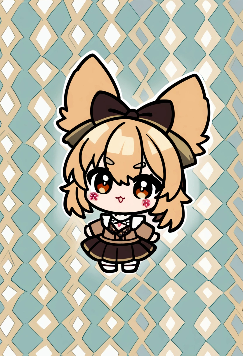 Sticker style, Anime style, tchibi, rkie, Cute yorkie avatar, Geometric pattern background