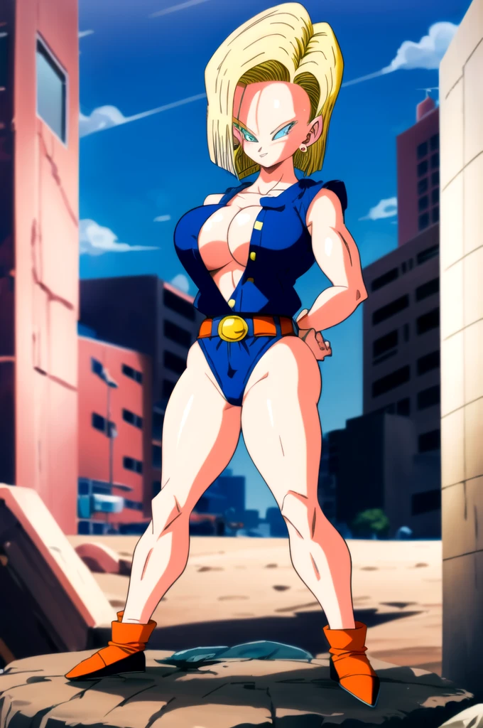 ultra detailed, masterpiece, bist quality, Alone, soft smile, light smile, Android 18, Dragon Ball,
1girl, blue eyis, blond hair, short hair, big breast, big ass, confused face exprision, sin imperfeccionis, perfect drawing,Best Quality, High Definition, Y18, 1 girl, Android 18, Alone, by rubio, blue eyis, belt, Cowboys, perla_collar, bracelet, disnudo, short hair, open vest, black vest, pechos grandis, Wide hips, is, legs apart, City, (ropa disgarrada: 1.5), erotica, standing, Inexprisivo,