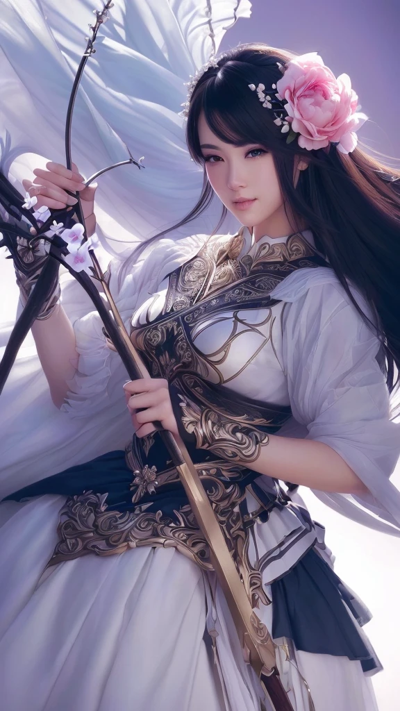 Beautiful a close up of a woman holding a flower and a staff, extremely detailed artgerm, artgerm lau, style of artgerm, artgerm detailed, ! dream artgerm, style artgerm, trending artgerm, realistic