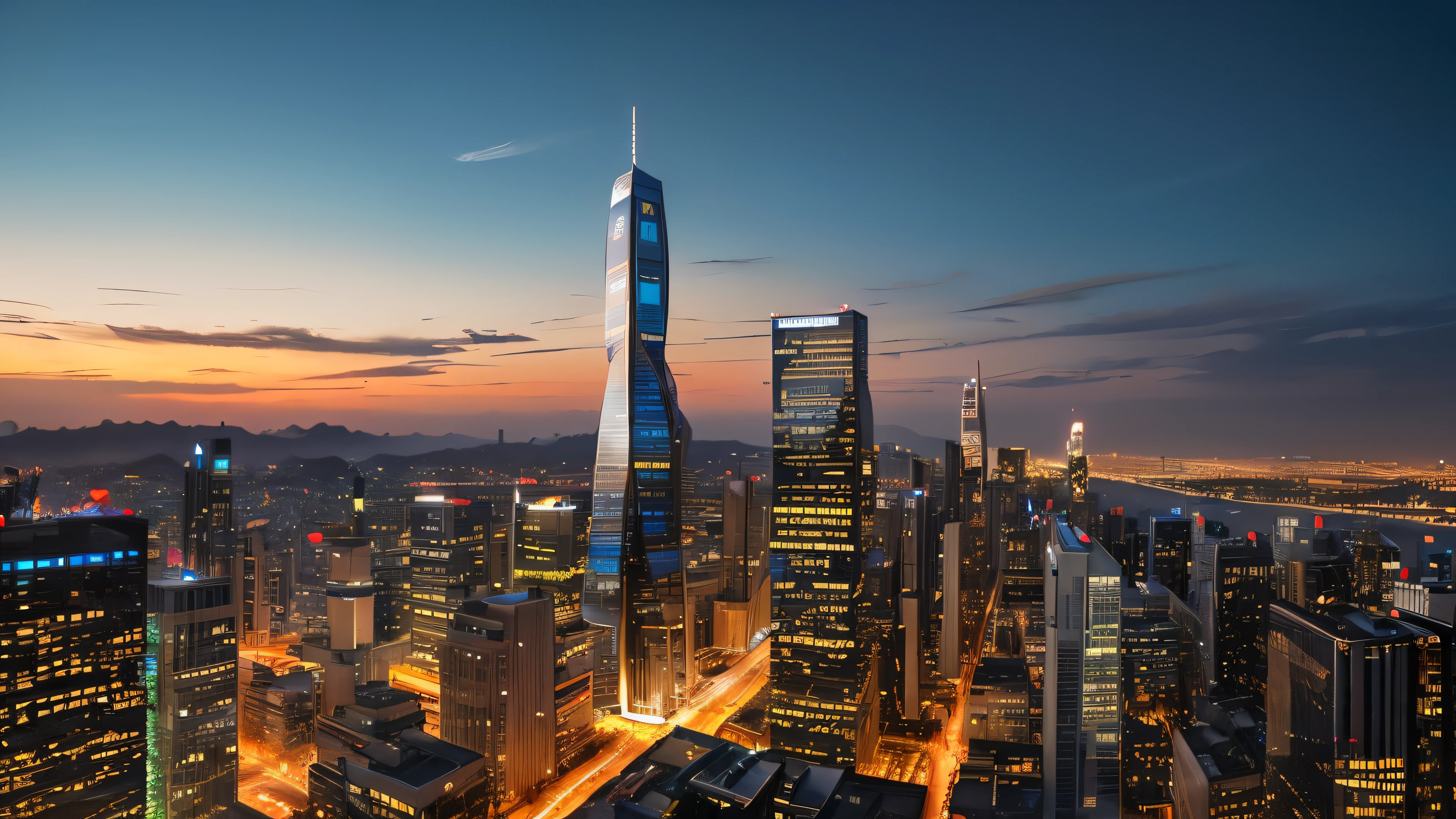 masterpiece, (photrealistic:1.4), sf, Future City, skyscraper