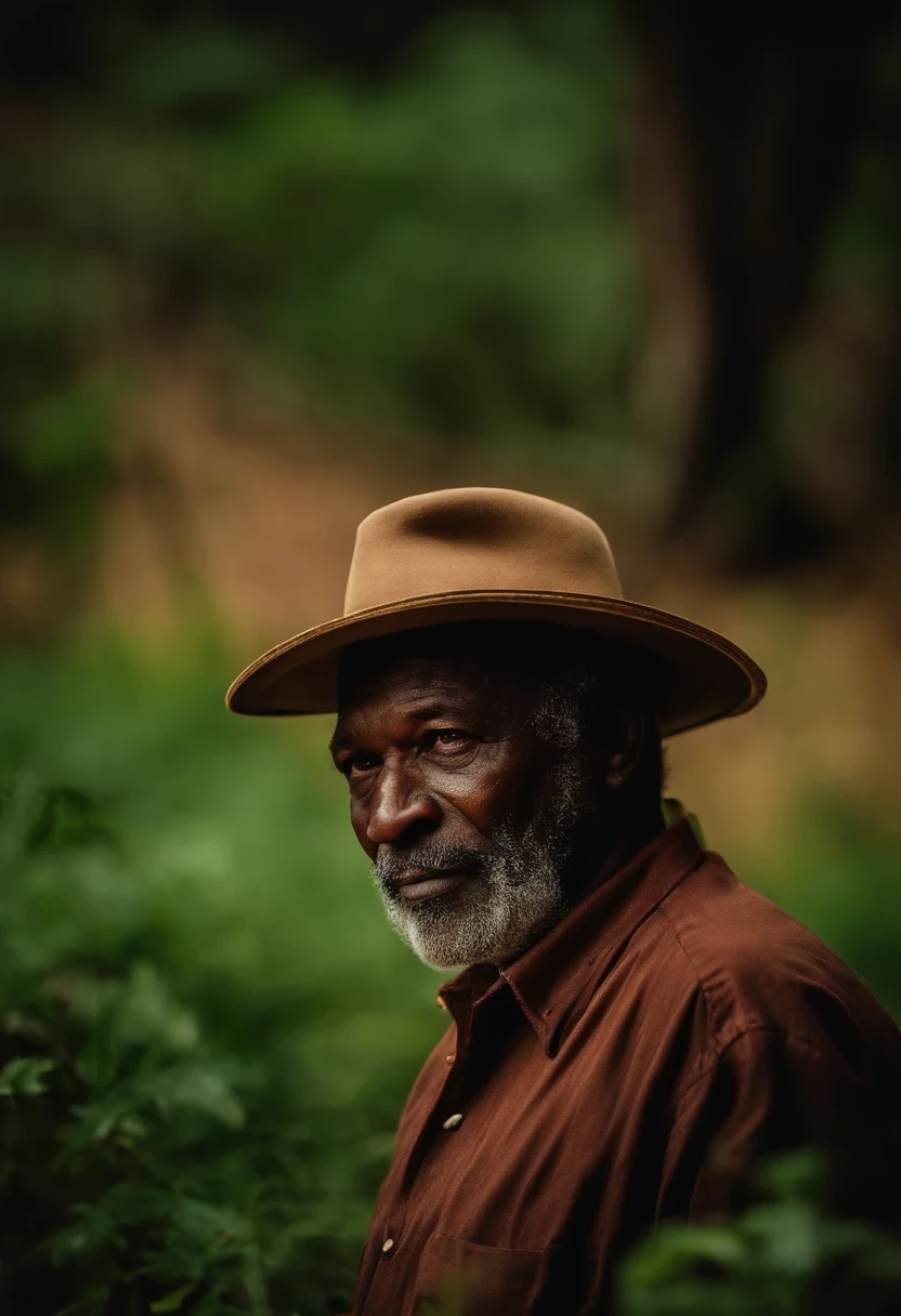 old photograph of an old man, wrinkled skin, bearded, aged up, Tons Cepia, villain, Malignant, background on fire, blur in the background, detailded, the night, old hat
