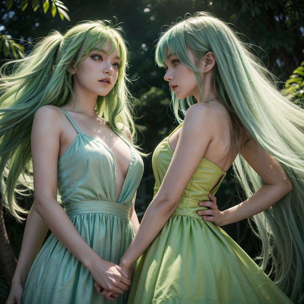 girl、nsfw、open vagina、Green Hair、pussy、spread pussy、crotch grab、Body spasming、