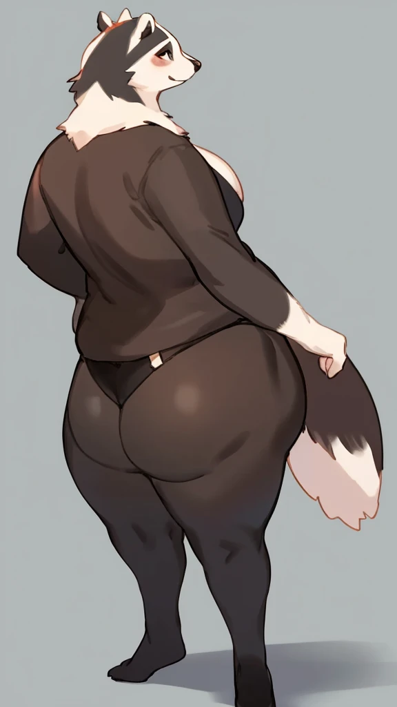 Solo, female,bbw,Badger,((by bebebebebe)),big booty,pear shape, bottomheavy, by mucknagabe
