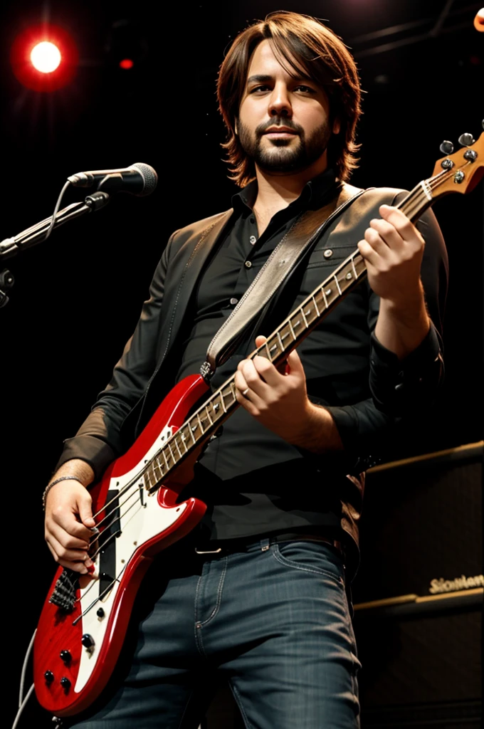Romano playing bass