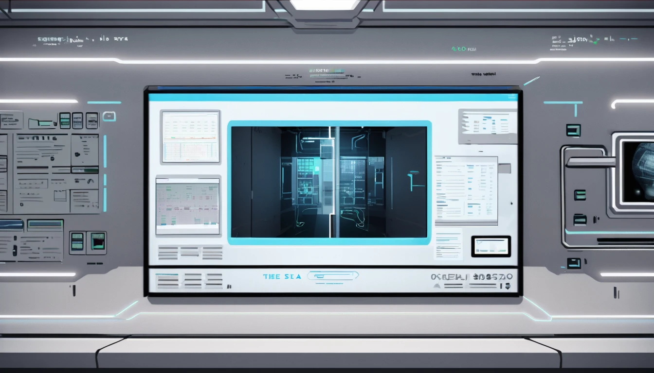 Wall close-up photography,　Take a photo straight-on facing the wall.　 A futuristic clinic features monitors displaying medical and chemical data.。Bright spot with white walls, Scientific research, The camera is parallel
