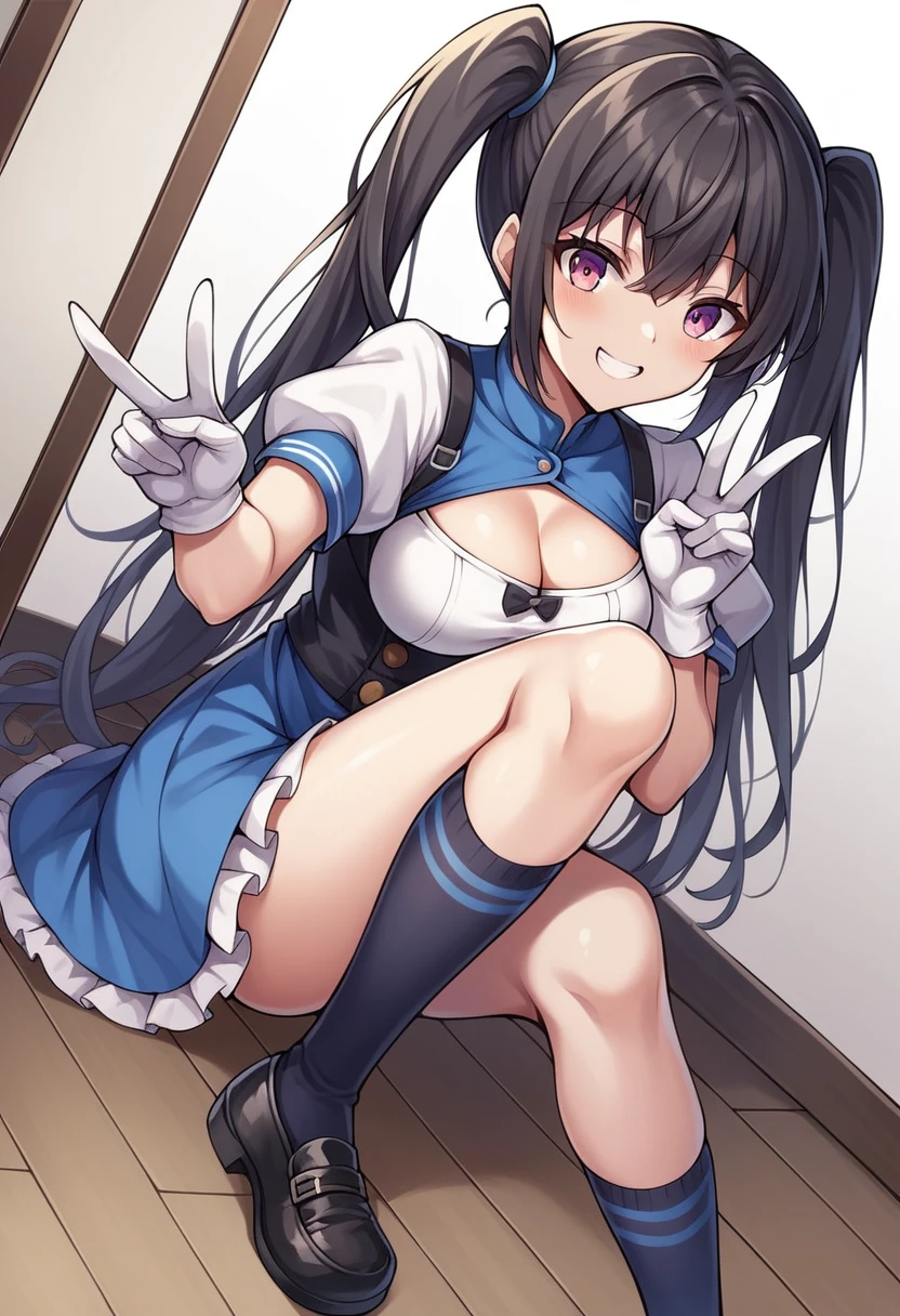 Taimanin Asagi、Asagi Igawa、Black Hair、Eyes are green、Long Hair、Huge breasts、Nipple piercing、Full Body Stockings、pichi pichi stockings、Urinating、Squat、stroll、first round、garden、Breast milk dripping、smug face、Maid clothes、Skirt lifted、Tongue out、Mouth Opening、Angle from under the crotch
