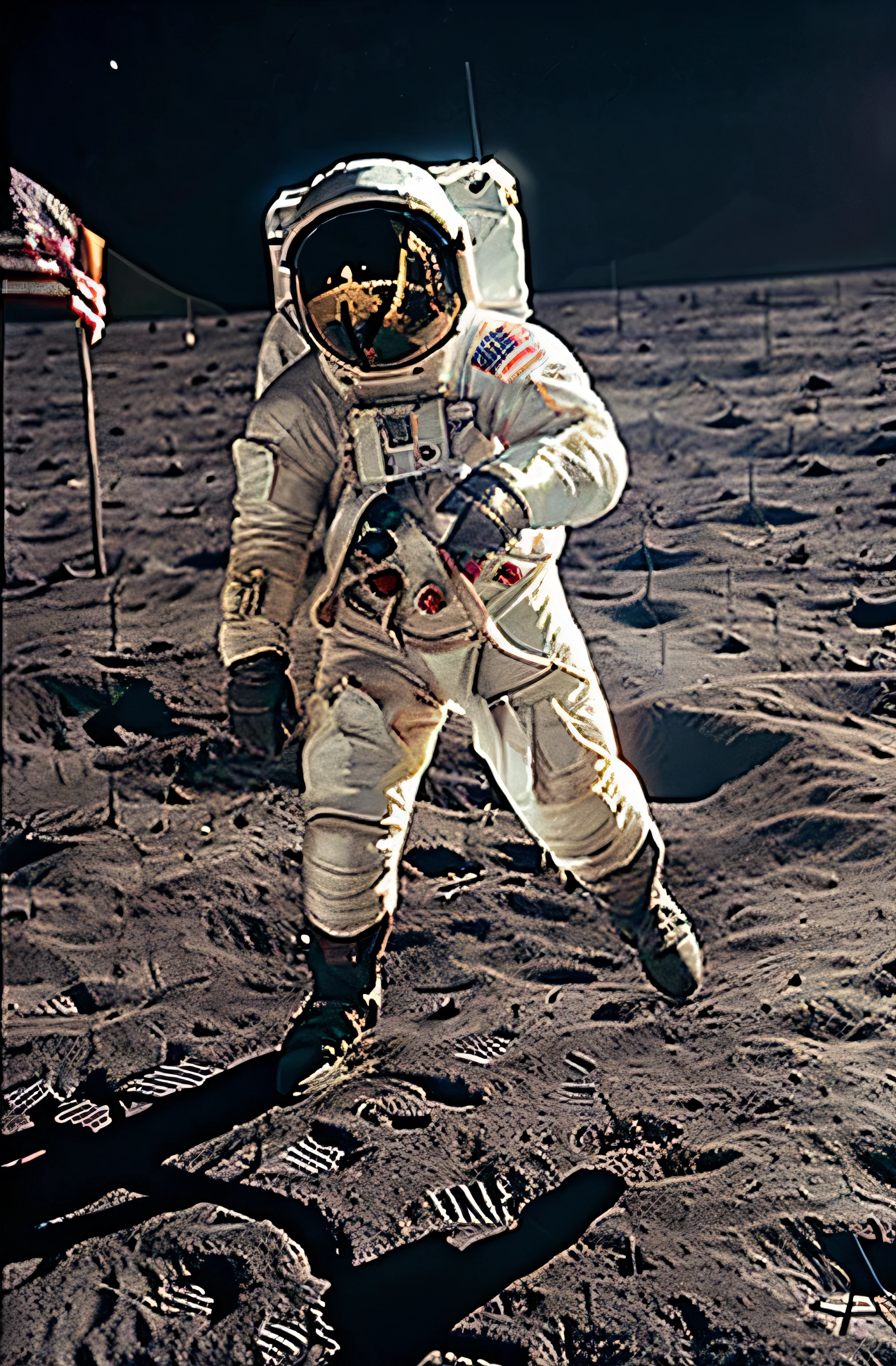 astronaut jumping on the moon