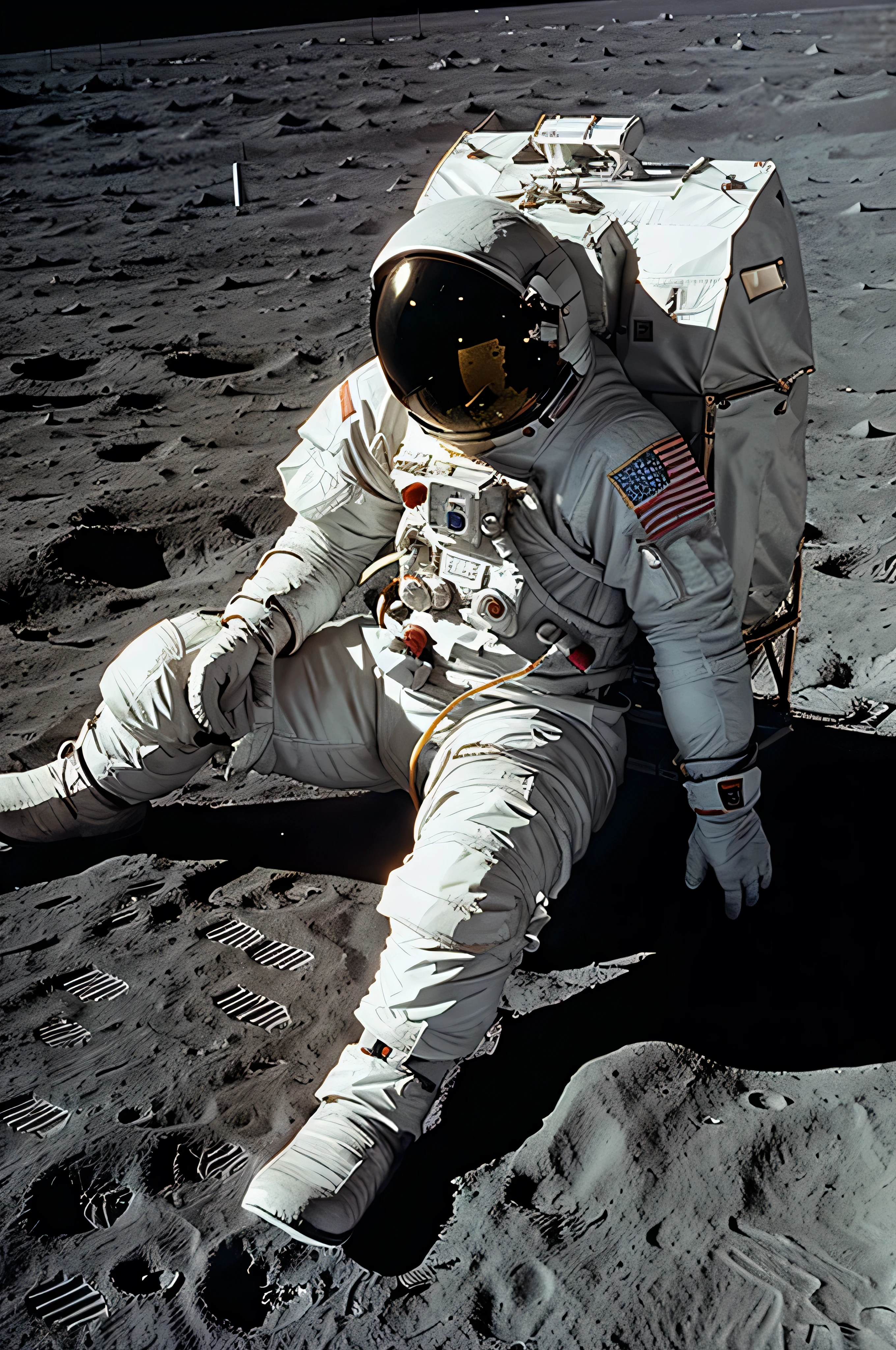 Astronaut sitting on the moon