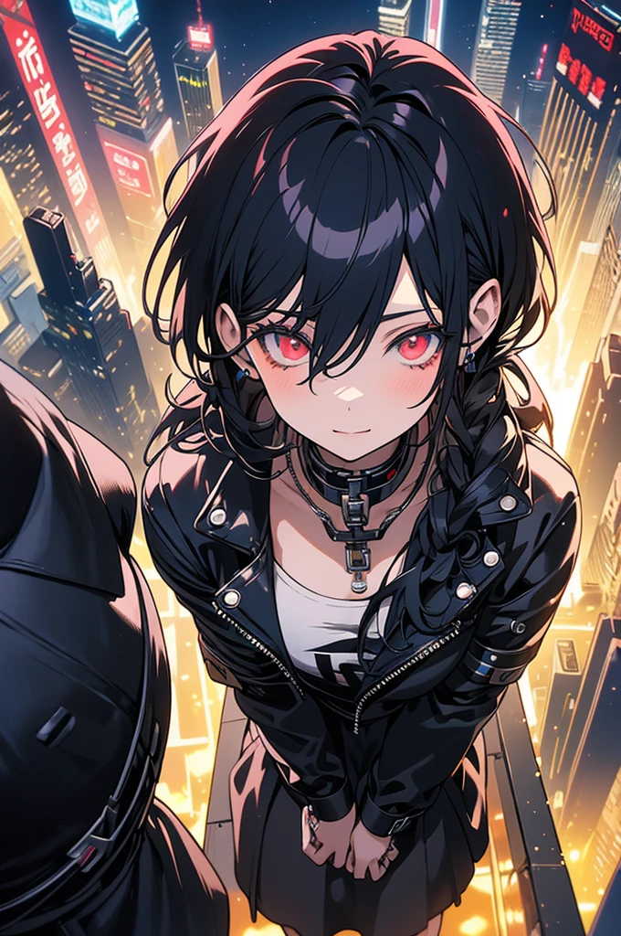 Highest quality, masterpiece, Ultra-high resolution,A man and two women standing on top of a building overlooking the city at night,Neon Town, cyber punk vibe, cyber punk art style, cyber punk vibes, digital cyber punk - anime art, cyber punk themed art, cyber punk anime art, digital cyber punk anime art, in cyber punk style, cyber punk artstyle, has cyber punk style, anime cyber punk art, in cyber punk city, cyber punk art, cyber punk))), cyber punk style, style of cyber punk