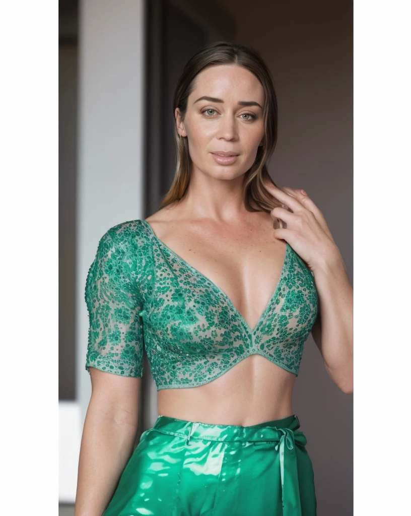 high quality celebrity Erotic photo , ( Emily Blunt , muscular figure , seductive , woman, sexy, celebrity , actress , outdoor , flat chest , photorealistic , celebrity , random click , freckles on skin,) shiny sweaty skin , sexualized move, erotic angles, celebrity erotic photograph , ( natural lights, depth of field, detailed face , insanely detailed skin texture )