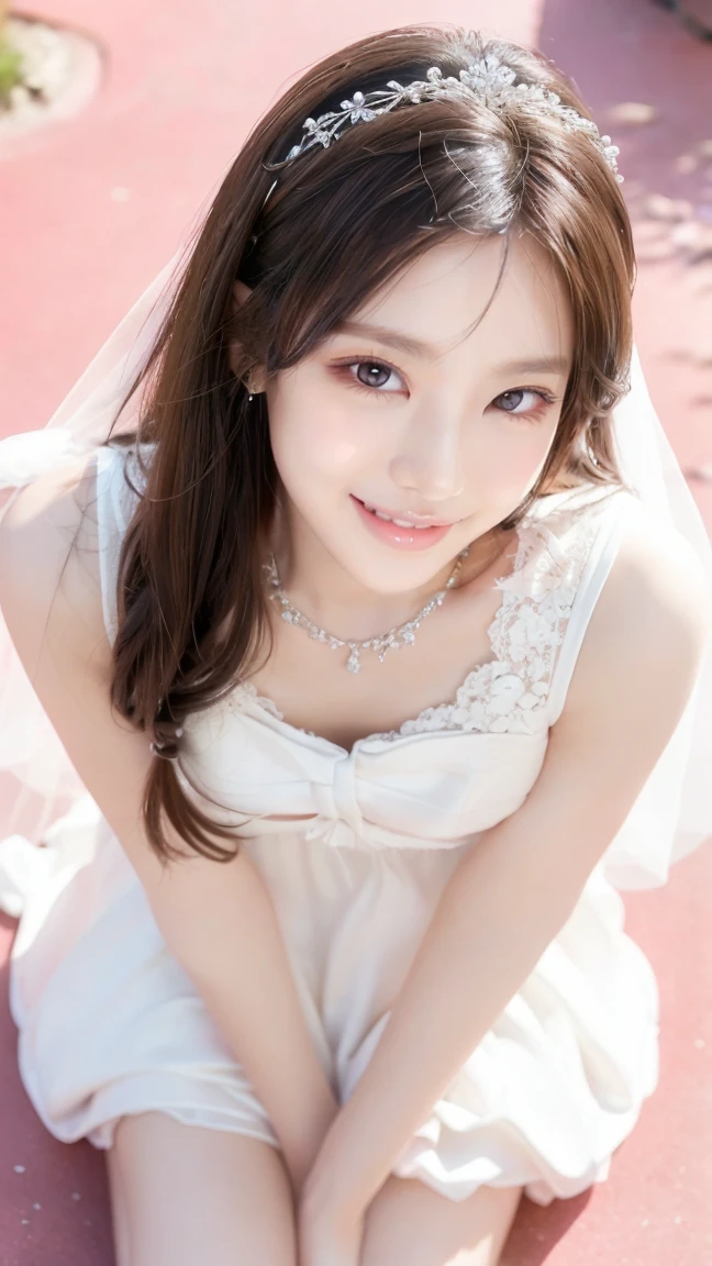 (Highest quality、Tabletop、8K、Best image quality、Award-winning works)、One beautiful bride、(alone:1.1)、(The most extravagant and gorgeous huge pure white wedding dress:1.1)、(Perfect Wedding Lace:1.2)、(The most gorgeous and luxurious giant tiara:1.1)、(The most extravagant and luxurious giant necklace:1.1)、あなたの最高の笑顔で私をplease look、The finest jewellery decoration、Perfect Makeup、Long eyelashes、Ultra HD Shining Eyes、Ultra HD Hair、Ultra-high resolution glossy lips、Ultra High Resolution Perfect Teeth、Super high resolution beautiful face、(Accurate anatomy:1.1)、Very bright and beautiful skin、very bright and vivid、Perfect beautiful bridal hairstyles、(Front facing body:1.1)、(Solid pink background:1.2)、Cleavage、nude、(The 肖像画 was taken from above the lying body: 1.3)、(( M-shaped legs spread, please look )))), (Show me your legs spread wide: 1.5), Real nipples, real open, (女性のマンコ汁がカメラにsquirtしている:1.2), Beautiful 20 year old Japanese girl, Stimulating the clitoris, masturbating and fingering, orgasm, Detailed facial features,(Front view), (squirt from pussy:1.2), (squirt:1.2), Remove the shoulder straps to expose your chest, (Showing realistic beautiful nipples:1.5)