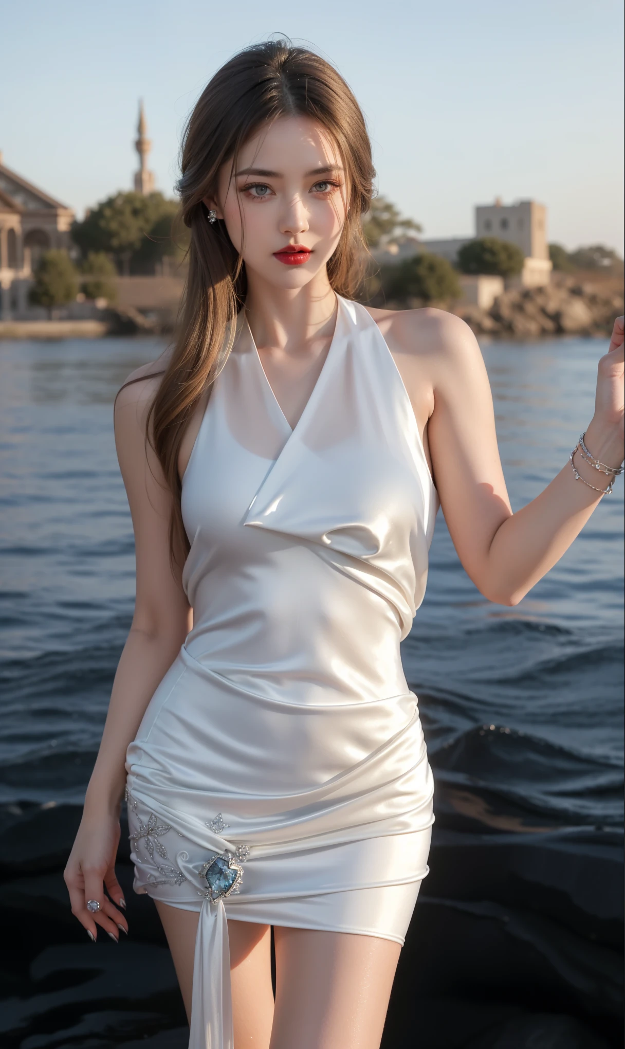 Royal princess,Very detailed, Delicate face, Stock Photography , Portrait 400, F1 Camera Lens.6, Colorful, Surrealism, Realistic textures, Dramatic Lighting, Thin Film Distiller 800 (8K, original photo, Better quality, masterpiece: 1.2), Very detailed, (Extremely delicate skin: 1.2), 8K 超高清, SLR camera, Soft Light, high quality.Fire Queen,Blue pupils,Apply red lipstick,Have a tattoo,The tattoo is very three-dimensional,Gorgeous and intricate tattoo designs,8K Mugshot,Large Breasts,Dark eyeshadow,Sexy thick lips(Red lipstick),Ice Princess,The facial features are very three-dimensional,Gorgeous and exquisite crystal diamond lace wedding dress,Silver Armor,Exquisite and ornate silver decoration,Universe shining diamond gem,Ultra-clear portrait,Very exquisite and gorgeous jewelry,