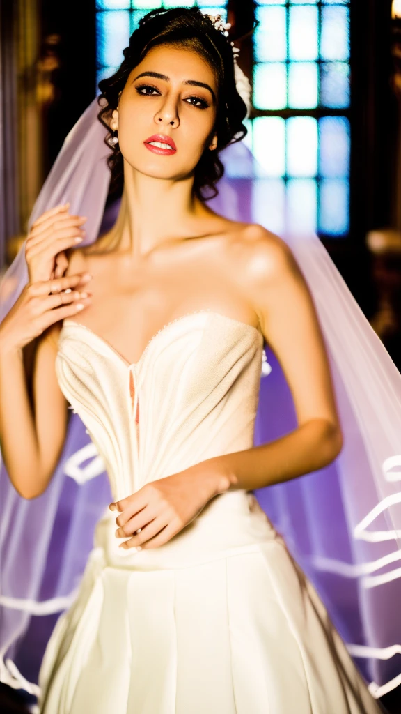 Naked Bride." shape, Big Breasts, Beautiful nipples, Perfect body, whole body , Church wedding, (((There were many participants behind her..))). (((white transparent wedding dress, Cape, Veil, Loose fitting white corset, Transparent Micro Panties, Transparent Micro Bra, Fishnet tights.))) . Thick pubic hair. ,(Highest quality, 4K, 8K, High resolution, Tabletop:1.2), Super detailed, (Realistic, Realistic, Photorealistic:1.37), Royal, Enchanting, (Vibrant colors, Sharp Chest:1.1), Soft lighting"Writhing expression. The most beautiful woman in town.