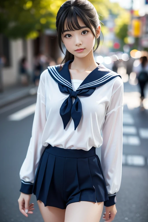 (masterpiece:1.3), (8K, Realistic, RAW Photos, Best image quality: 1.4), Japanese, (One adult girl), cute,cute、 (Lively Faces), Beautiful hairstyle, Realistic eyes, Beautiful eye details, (Realistic Skin), Beautiful skins, Charm, 超High resolution, 超Realistic, Attention to detail, (Detail Makeup:1.2), View your viewers,Tabletop, Highest quality, 非常にdetailedな, detailedに, High resolution, whole bodyの構成、Open leg pose、Boldly open your legs、美しいAttention to detail目, Fitness Wear, Natural color lip,Realistic、Realistic、alone、Realistic、Highest quality、非常にdetailedな顔、非常にdetailedな目と顔、Beautiful and detailed、Absurd、信じられないほどAbsurd、My hair is messy、Floating Hair、(Extremely detailed CG、8K Picture Wallpaper)、(Very delicate and beautiful)、(masterpiece)、(Highest quality:1.0)、(超High resolution:1.0)、Beautiful lighting、Perfect Lightning、Realistic Shadows、[High resolution]、detailedな肌、非常にdetailedなな、detailedな顔と目、Realistic eyes、Sharp pupils、Beautiful Face、plein air、Downtown Japan、Amidst the hustle and bustle、Blurred Background、Glowing Skin、(Sailor suit 1.2)、Ultra HD Photos, 8K quality, Outdoor, whole body構成, Looking into the camera, Japan Perfect Beauty, Texture with visible pores, Perfect Face, Transparent muscle, Transparent muscle, Beautiful and toned body, Muscular, Bloomers (Bloomers  Japan School, Seamless Design, 単色のBloomers, Bloomers are dark blue, Exactly、Bloomers are elastic fabrics、Bloomersの長さはへそから３ｃｍThe following degrees::, )Legs wide open、、Expressionless、(Turn face to the side、)、8K、cute、Adult Girl、detailed、black eye、Black Hair、sexy、Random Pause、Random hairstyle、reflected light, Chiaroscuro, Written boundary depth, Cinema Lighting, Ray Tracing, Sony FE GM, 超High resolution, 超detailed, masterpiece, Textured skin, Attention to detail, Highest quality, Awards,Bitch、(Huge breasts)、Too big、(Saggy breasts)、whole body