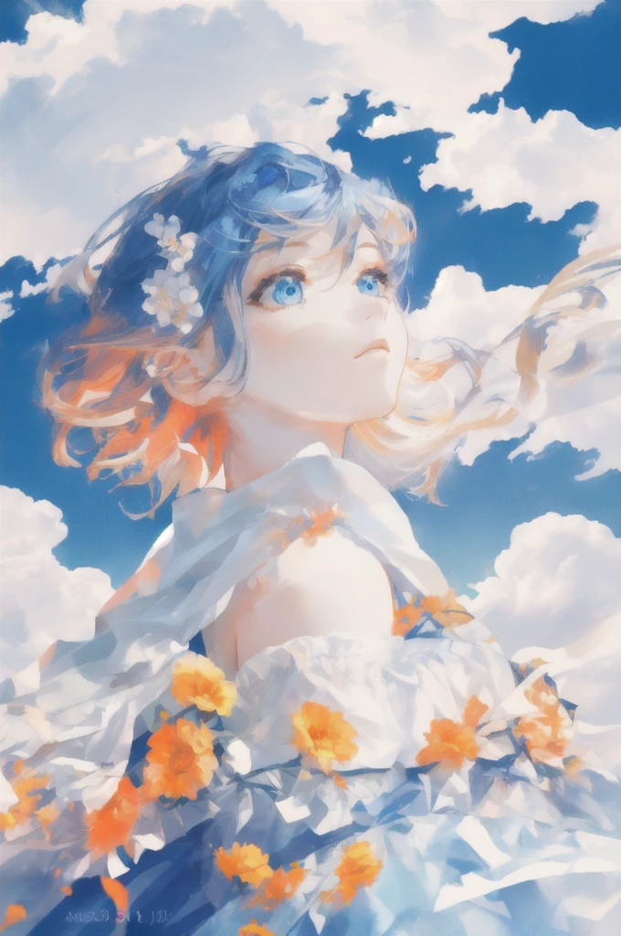Full Body Focus, Highly Detailed, Cinematic Lighting, Lens Flare, Beautiful Detailed Eyes, Landscape, Ultra HD, Clouds, 8K Quality, Ultra Sharp, Real Light, Incredibly Fine Pupils, Visible Skin Detail ,natural light, everything looks clear, high resolution, super high resolution, vivid, sad, white clouds, , blue sky background, bright, blue sky, clouds, sunny, summer, youth, blue and white main color, orange subcolor , Solo Focus, Love, Accessories, Beautiful Hairstyle, Beautiful, Beautiful Eyes, High Resolution, Integrated 8K Wallpaper, High Resolution, Masterpiece, Best Youth, Ultra High Resolution, Amazing, Texture Beautiful Blue Eyes and Skin, Amazingly Fine Eyes, visible skin details, natural light, vivid colors, all visible, high resolution, ultra high resolution, clear, white clouds, high resolution, full body expression, energetic, bright, summer sky, summer heat, alone students, blue sky background, bright, blue sky, clouds, sunny, summer, youth, blue and white main color, orange secondary color, solo focus, accessories, beautiful hair, youth, summer once again