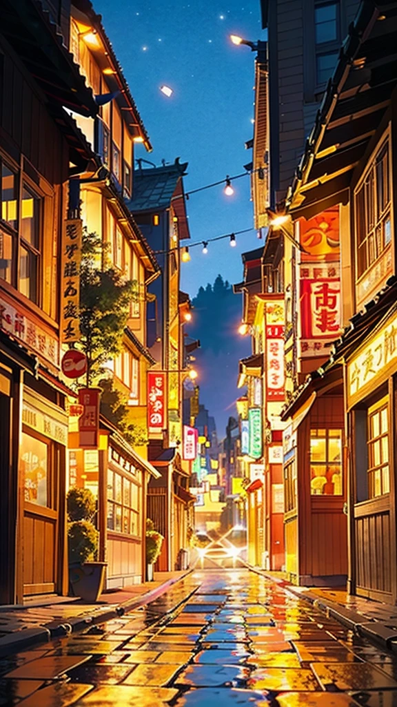 In the heart of the bustling city, A scene that looks like something straight out of a movie unfolds before your eyes.. The stage is set in high definition, Exquisite details accentuate its timeless appeal. A scene that captures the essence of a bygone era when prosperity reigned.、The past comes alive。. The warm light of the street lamps envelops the scenery., A golden glow on the cobblestone road、Illuminates every corner. , Surrounded by an aura of interest and surprise.