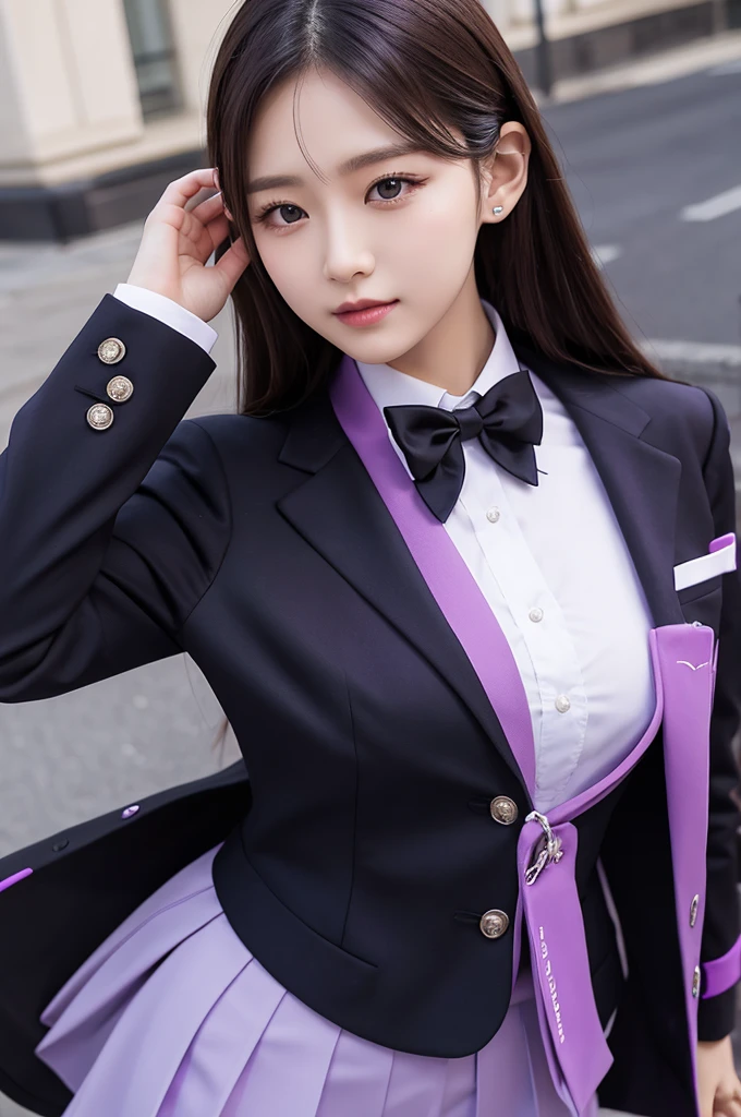 Purple Black Elegant Uniform Men and Women