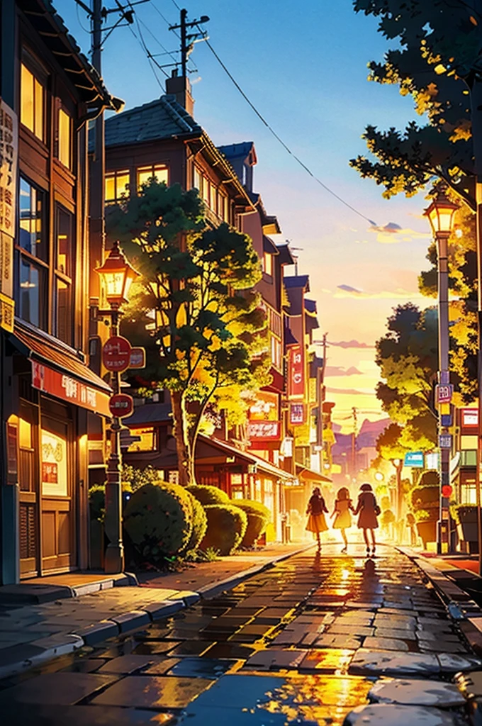 In the heart of the bustling city, A scene that looks like something straight out of a movie unfolds before your eyes.. The stage is set in high definition, Exquisite details accentuate its timeless appeal. A scene that captures the essence of a bygone era when prosperity reigned.、The past comes alive。. The warm light of the street lamps envelops the scenery., A golden glow on the cobblestone road、Illuminates every corner. , Surrounded by an aura of interest and surprise.
