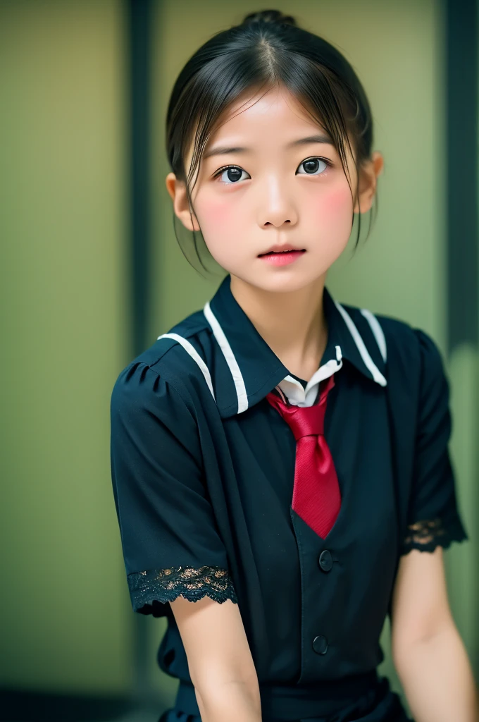Maid clothesを着た女の子、、Maid clothes、mini skirt、 dress、own hugging feet,(master piece:1.3)、(clear pictures)、Raw photo、(highest quality、master piece:1.2)、realistic skin texture、(detailed background : 1.2)、
