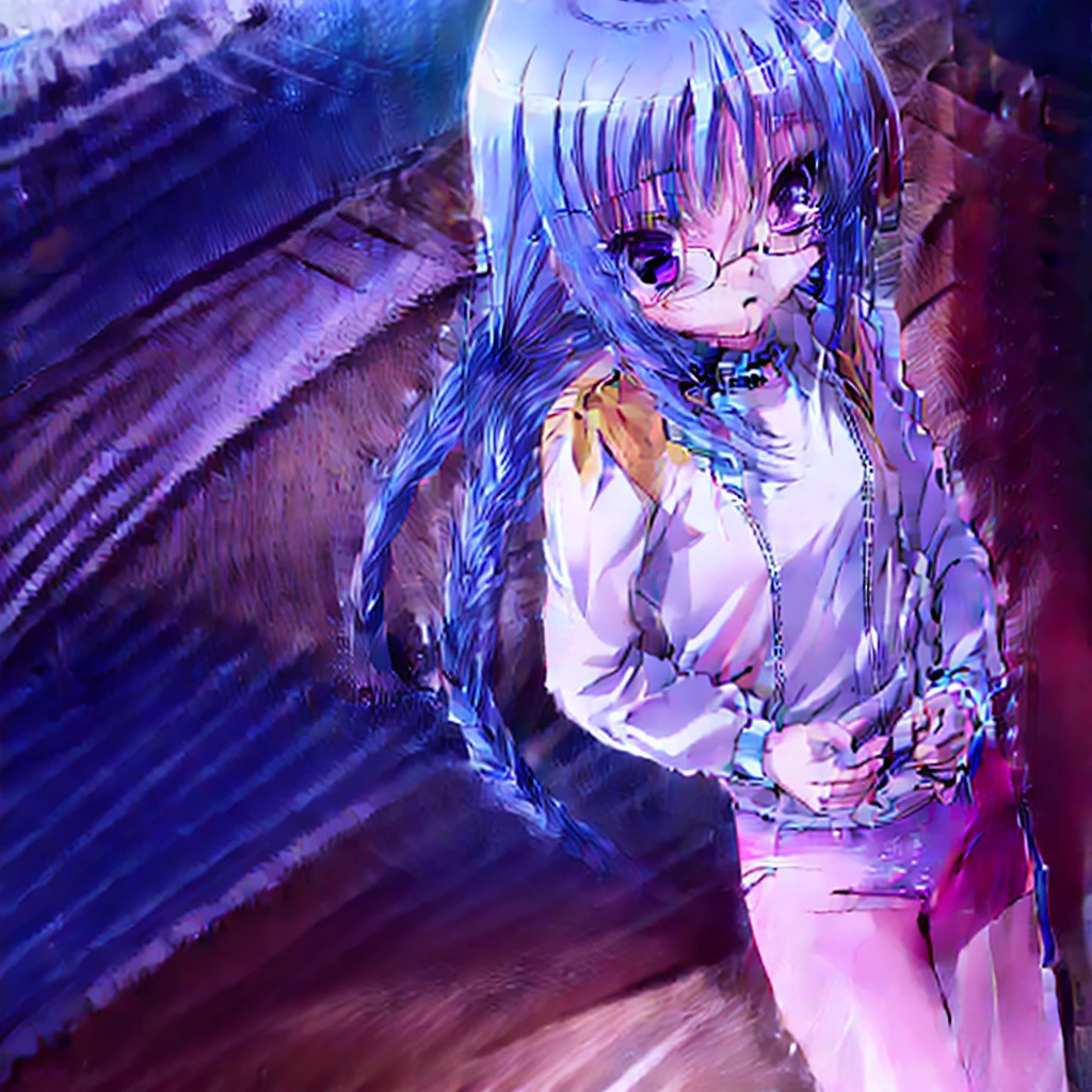 masterpiece, best quality, absurdres, cute, extremely detailed face, perfect lighting, nagatsuka saki, 1girl, 独奏, long hair, blush, glasses, twin braids, track jacket, from above, looking up，Change of clothes，In blue underwear,
