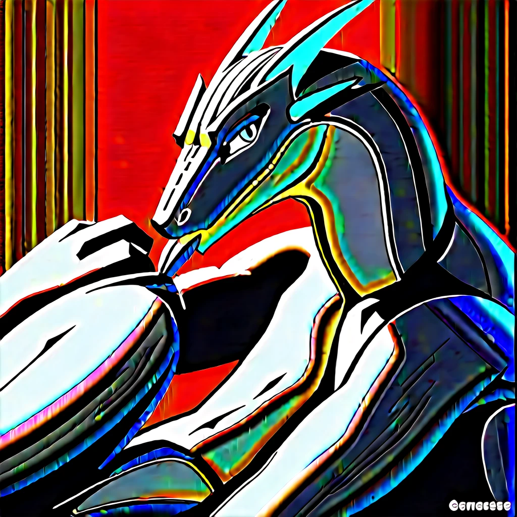 A very drunk young lizardman、Black body、White belly、Toned body、Two white horns、Sparkling blue eyes、Friendly friend、Hotel、Giving a blowjob、cool、Cute Smile、Sticking out his tongue、(Open your legs、Sitting、Penis sticking out of slit)