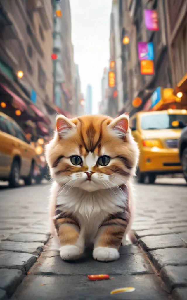 It is brown in color with a white stripe, a Persian Farat cat
  The Shirazi cat said that there was a hot dog seller