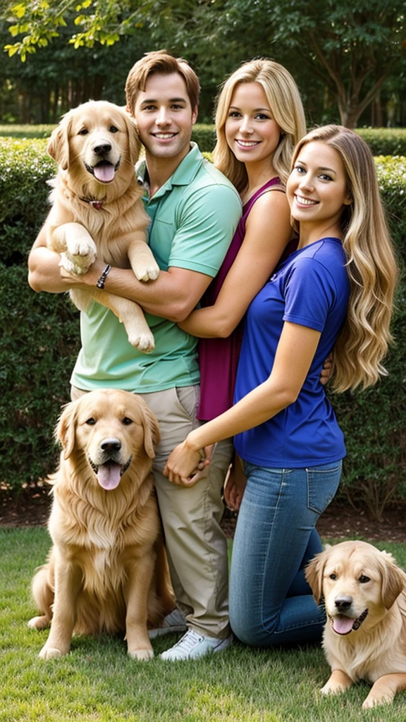 CRIE UM POSTER DE FILME ESTILO DISNEY/PIXAR, SHOWING A COUPLE WITH A 3-YEAR-OLD DAUGHTER ON THEIR LAPS IN FRONT OF A DISNEY-STYLE MANSION. O MARIDO APARENTA TER 80KG 1,65 DE ALTURA , PELE LATINA, THE WIFE IS BLONDE WITH LONG HAIR, AND THE DAUGHTER IS SMILING WITH CURLY BROWN HAIR