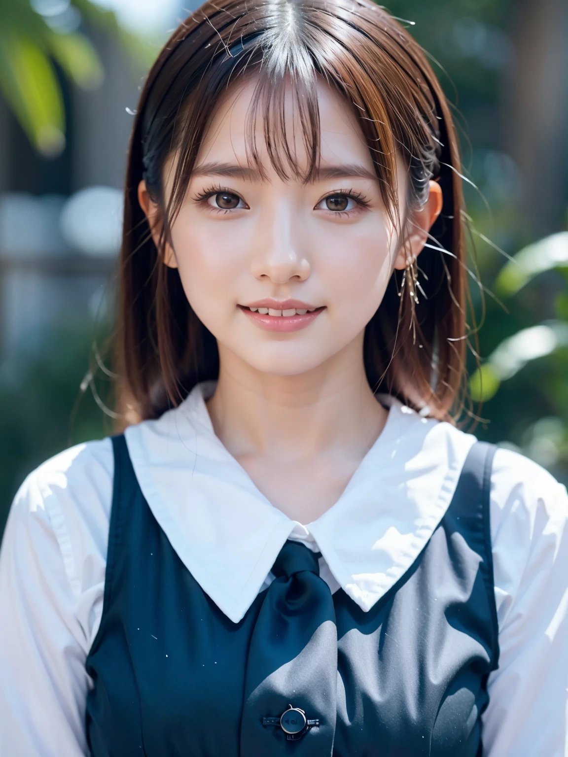 (Tabletop:1.3), (8K, Realistic, RAW Photos, Highest quality: 1.4), Japanese, (One Girl), Beautiful Face, (Realistic Face), (Black Hair), Beautiful hairstyle, Realistic eyes, Beautiful attention to detail, (Realistic Skin), Beautiful Skin, Charm, Ultra-high resolution, Surreal, Very detailed, Golden Ratio,.)、One girl、cute、Laughter、Mouth closed、Beautiful details、Beautiful nose down to the last detail、Esbian all over、Wet your hair、Giant Dalcefo、pork、、Thighs Thighs Thighs Thighs,Long upper body hair