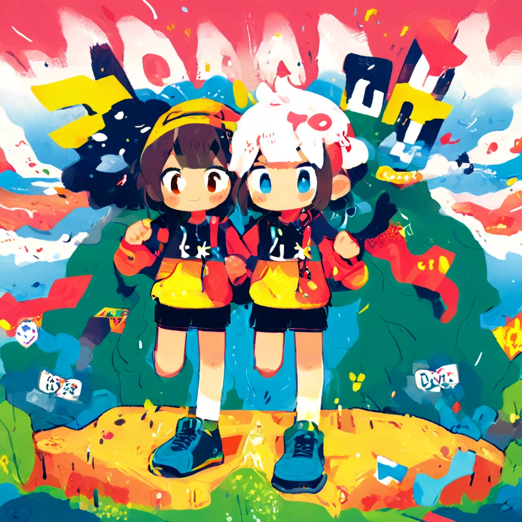 cute doodle、Olympic、Athletics、100m walk、final、New World Record、Moment of the goal、Athletes、、Beautifully detailed eyes、Beautifully detailed lips、Highly detailed eyes and face、Long eyelashes、Portraiture、Dynamic pose、Wet clothes、raindrop、Colorful umbrellas、Whimsical、Atmospheric lighting、Bright colors、Detailed Background、Fantasy、magical realism、Photorealistic、8K、Highest quality、masterpiece