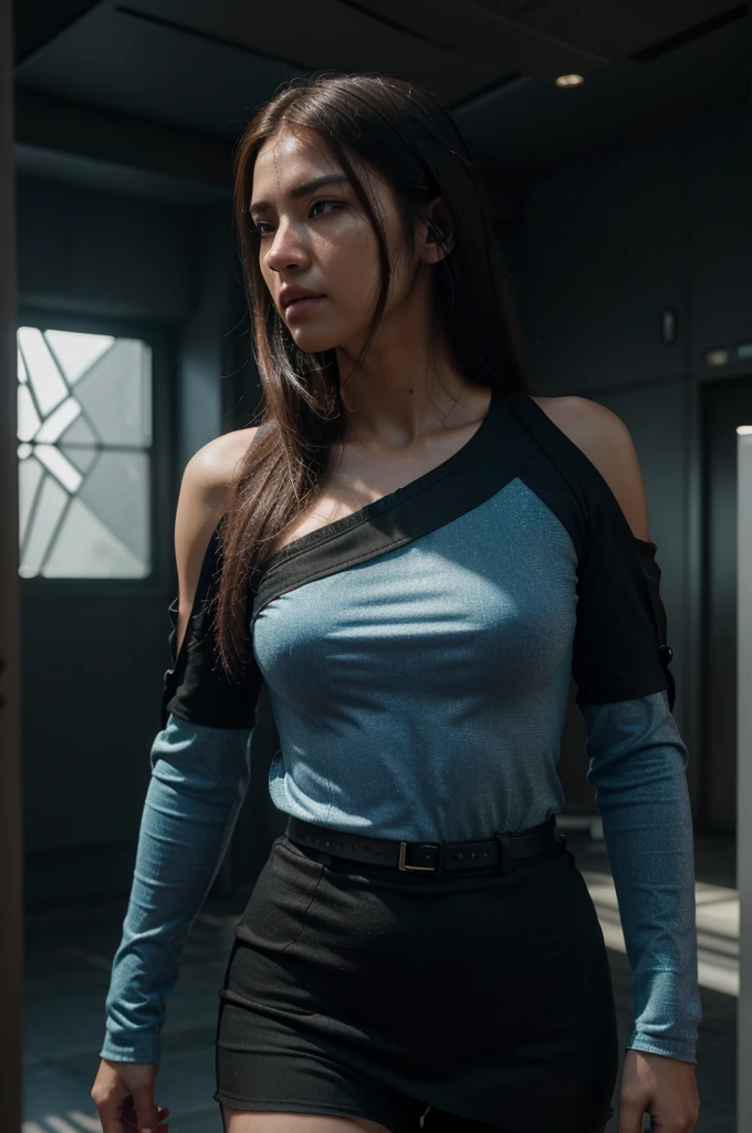 Best quality)), ((masterpiece)), (detail:1.4), 3D, image of handsome cyberpunk man, straight shoulder length hair, Indonesian Asian, HDR (High Dynamic Range), Ray Tracing, NVIDIA RTX, Super Resolution, Unreal 5, Subsurface scattering, PBR textures, Post-processing, Anisotropic filtering, Depth of field, Maximum clarity and sharpness, Multi-layer textures, Albedo and Specular maps, Surface shading, Accurate light-material interaction simulation, Perfect proportions, Octane rendering, Dual exposure color, Wide aperture, Low ISO, Blue balance, Rule of thirds, 8K RAW,