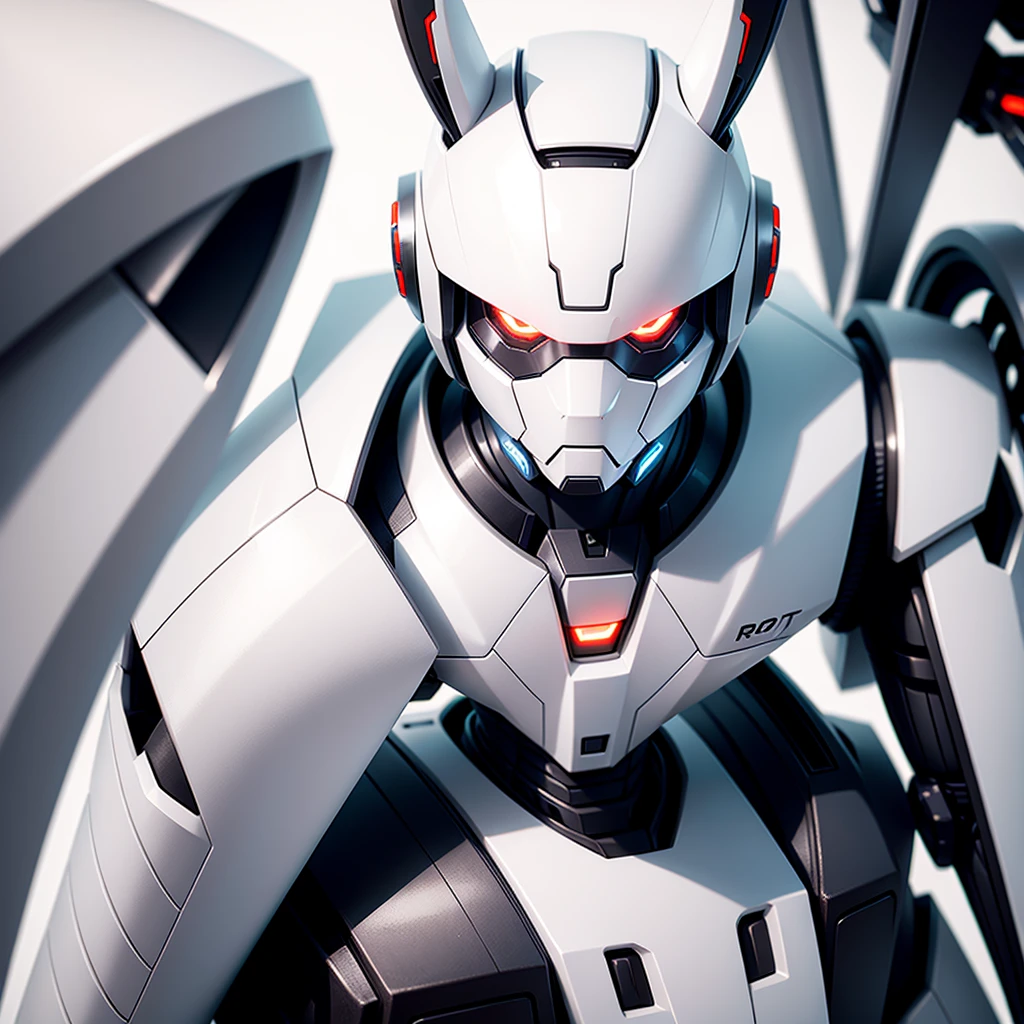 robot rabbit, White color, male gender, portrait photo style