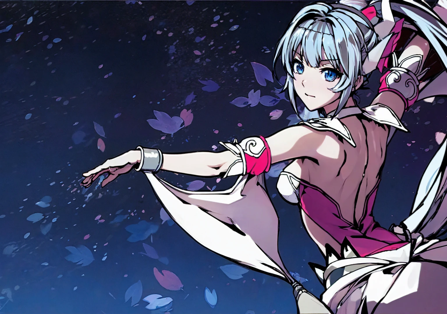 ((((The right move)))), Perfect Fingers, ((((Biologically correct limb count)))), Anatomically correct, BREAK (((((Highest quality,8K,High resolution,masterpiece))))), 8K壁紙, 4k --v6, BREAK ((((((masterpiece)))))), ((Super detailed)), (((((Highest quality))))), ((Very detailed)), beautifullyて精巧, ((超High resolution)), (masterpiece, Highest quality, Highest quality,Official Art, beautifully、aesthetic:1.2), Surreal, Great beauty, Rare beauty, BREAK 映画照明, Long Hair, blue eyes, choker, white choker, bangs, Blue Hair, Simple Background, BREAK (((((Cute Anime Girl))))), ((Beautiful Anime Girls)), BREAK ((((Beautiful big breasts)))), Big Breasts, ((Anime Style)), BREAK (((Official Art))), Official character art, Official Artwork, Backlight, BREAK Long Hair, necklace, Excellent style, Anime art style, アニメアート壁紙 8K,Anime Moe Art Style, Anime Styleのデジタルアート, Anime digital art, Digital anime art!!, performer,Exposed belly、anime pose, jump pose,The initial plan, BREAK (((((Line art!!))))), ((perfect Line art)), ((clean Line art)), ((simple Line art)), ((Beautiful anime outline)), bold Line art, Line art, thick Line art, Monochrome, Line art, leaf, Whitework, BREAK