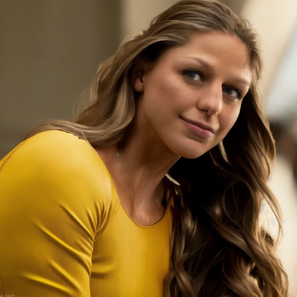 photograph of Melissa Benoist ,  actresses    , sexy girl,  jaw-dropping beauty, fit fleshy body, jaw dropping beauty, on , tight outfit, seductive expression , perfect face, (Highly detailed skin:1.3, highly detailed face :1.5 ),[freckles], natural lighting, (direct light:0.4), photorealistic, highgest quality,  (smiling:0.5), sophisticated hairdo, highly detailed eyes, highly detailed skin surface, detailed hair, no make-up, intrincate details, edge light, 40mm, 8k, detailed, ultra detail, UHD, HDR(insanely detailed skin texture , depth of field )