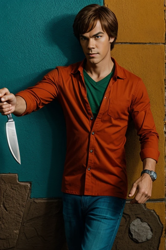Scooby doo holding a knife