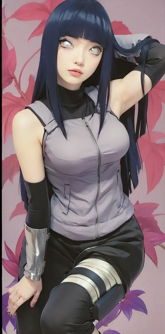 アニメ,  with large breasts Black hair with blue tips Blue eyes Wearing glasses With a black tight-fitting outfit with some blue parts 