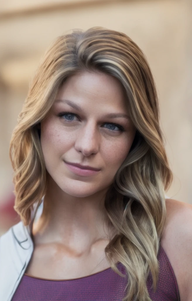 photograph of Melissa Benoist ,  actresses    , sexy girl,  jaw-dropping beauty, fit fleshy body, jaw dropping beauty, on , tight outfit, seductive expression , perfect face, (Highly detailed skin:1.3, highly detailed face :1.5 ),[freckles], natural lighting, (direct light:0.4), photorealistic, highgest quality,  (smiling:0.5), sophisticated hairdo, highly detailed eyes, highly detailed skin surface, detailed hair, no make-up, intrincate details, edge light, 40mm, 8k, detailed, ultra detail, UHD, HDR(insanely detailed skin texture , depth of field )