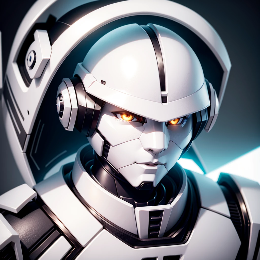 robot rabbit, White color, male gender, portrait photo style, head on