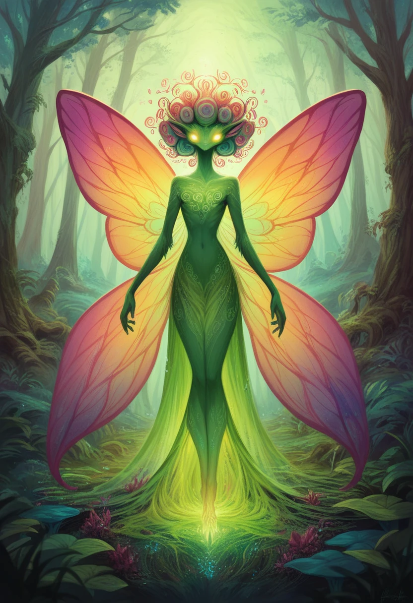 magical creature, anthropomorphic animal, fantasy art, detailed fur, glowing eyes, enchanting aura, mythical creature, naked, majestic presence, mystical background, forest environment, mystical lighting, fairy-tale atmosphere, intricate details, animal features, ethereal beauty, whimsical design, enchanted forest, bioluminescent accents, magical realism, dreamlike setting, otherworldly charm, vibrant colors, elegant posture, magical flora and fauna, intricate patterns, surreal elements
