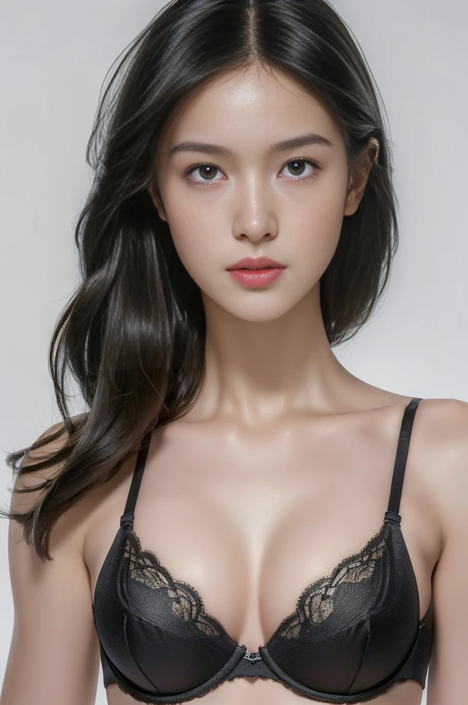 (slender:1.3),(whole body:1.3), (Ultimately realistic 1/2 Cup Bra:1.2), ((Highest quality, 8K, masterpiece: 1.3)), whole body, Outstanding beauty: 1.4, Slim Abs: 1.2,Beautiful Female Hair Portrait Photography by JoSkriver , Double Bang, Hotel Bedroom, (masterpiece) (High resolution) (wallpaper) (Cinema Lighting) (Sharp focus)