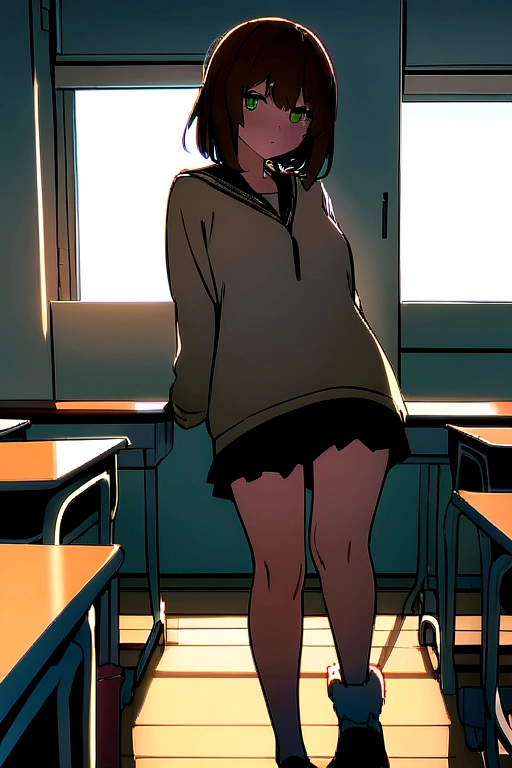 Beautiful slender girl, school, sefuku, pee, peeing, classroom, embarrassed, scared, crowd, no panties