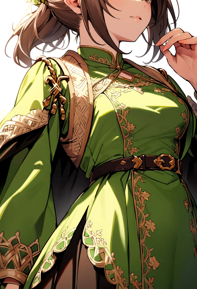 (((Horse Girl))), (((Fine Motion))), High resolution, Green embroidered clothing,