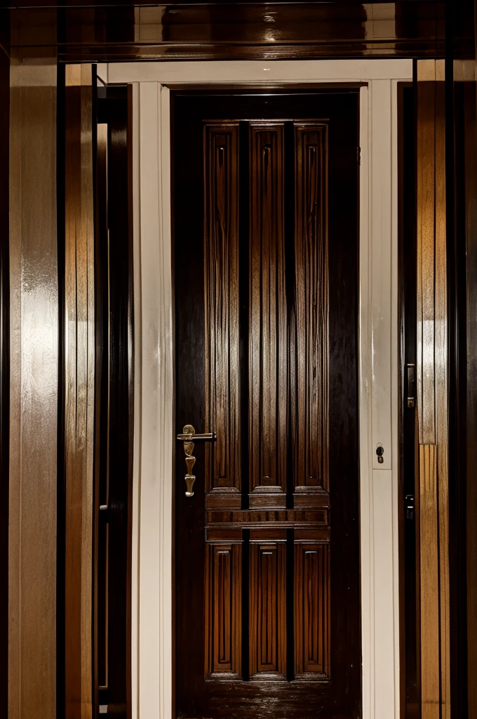 Big active door of Indian old mansion scary foggy night