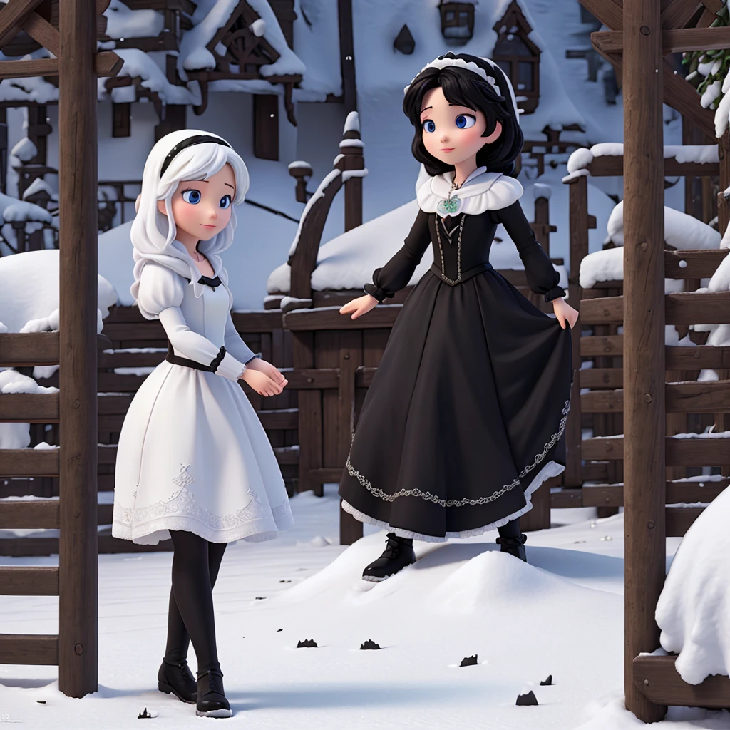 Fralozen in black killing snow white