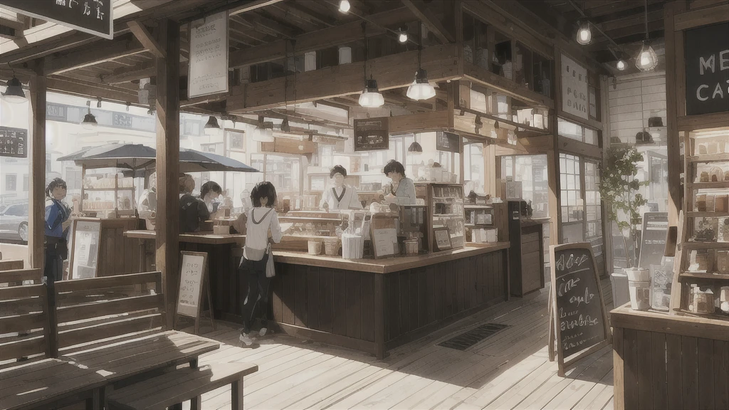 cafe、coffee、Inside the store、机の上にcoffeeカップ、study