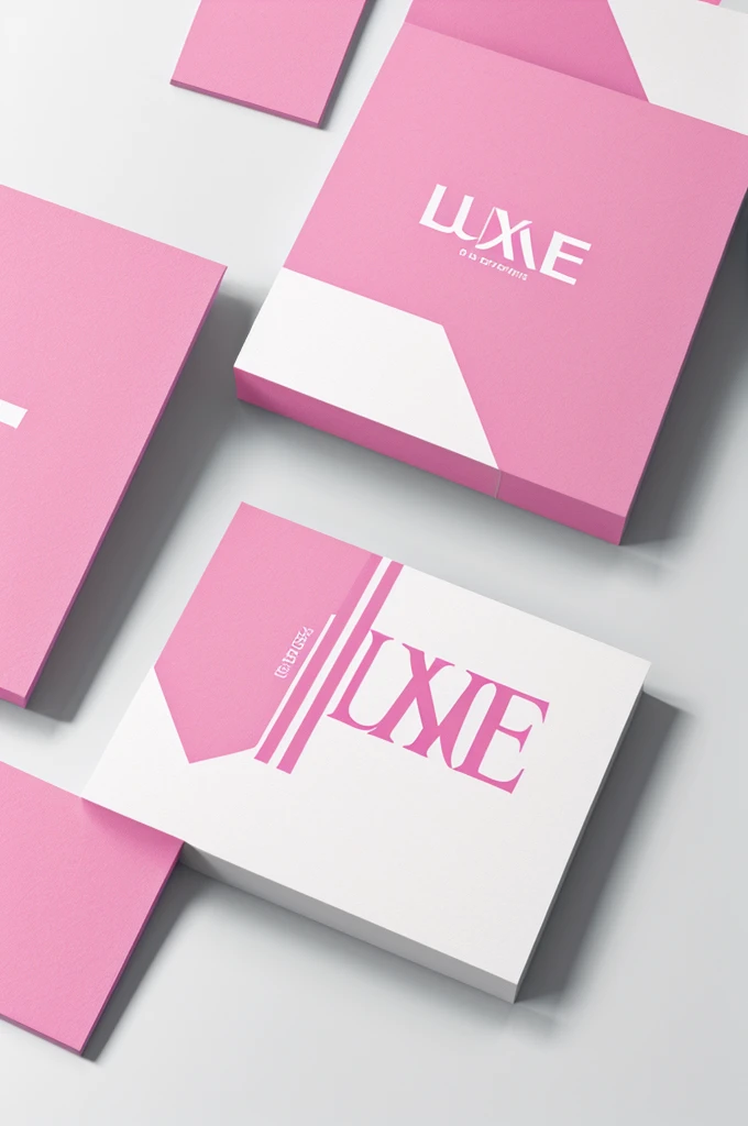 LUXME logo design, pink, white
