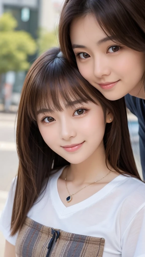 (Natural strawberry blonde and redhead girls with pretty faces), Cute pose, Happy wearing a white button shirt,  body, skinny, Atmospheric, Dark atmosphere, Edge lighting, Mao Akiyama、Sayaka Yamamoto、Jurina Matsui、Saito Asuka、Mao Akiyamaの顔の特徴8K, Full body portrait, elegant, Natural light, Spooky greenhouse at night, Sharp focus, (Highly detailed eyes and face, Professional photography techniques), (Beautiful small face, beautiful girl, high school student, Idol Face, Baby Face:1.4), smile, Happy, K UHD, Hmph, Beautiful and soft skin, Vibrant Skin, blush, (Chirarizum:1.3, Unbutton a white shirt:1.2), Beautiful breasts, Cleavage, (Small beautiful butt), The optimal ratio is four fingers to one thumb, Perfect proportions, (Perfect Anatomy:1.3), (Highest quality, Masterpiece, Highest quality, Ultra high definition, Photorealism:1.4)